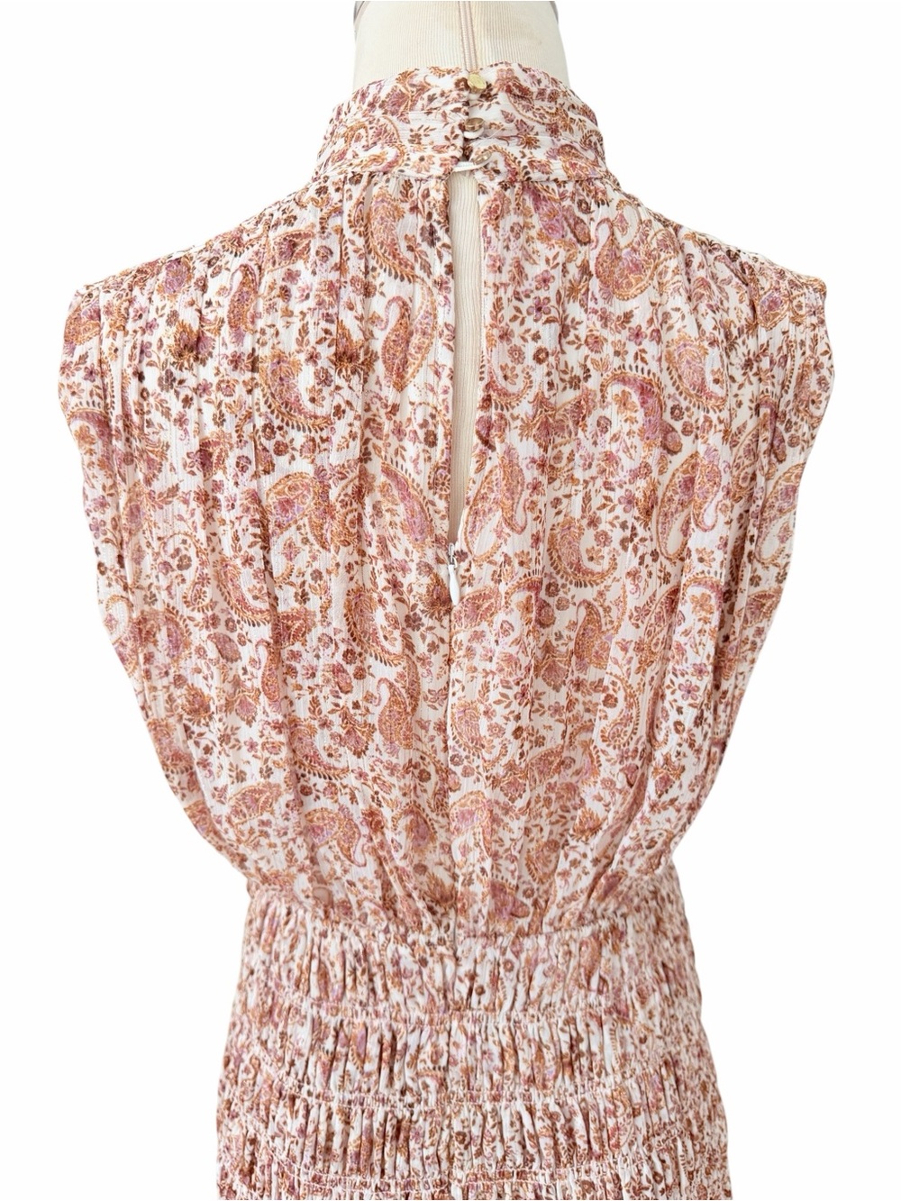 NWT House of Harlow Floral Smocked Waist Sleeveless Mini Dress Sz S - Picture 10 of 12